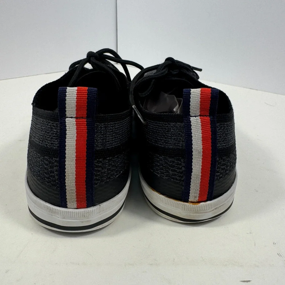 Tommy Hilfiger Men's Knit‎ Sneakers Black Lace-Up Casual Shoes Size 9.5